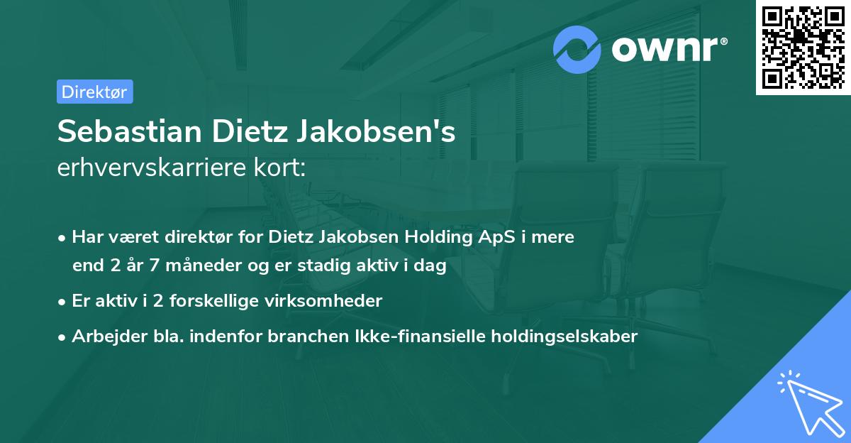 Sebastian Dietz Jakobsen's erhvervskarriere kort