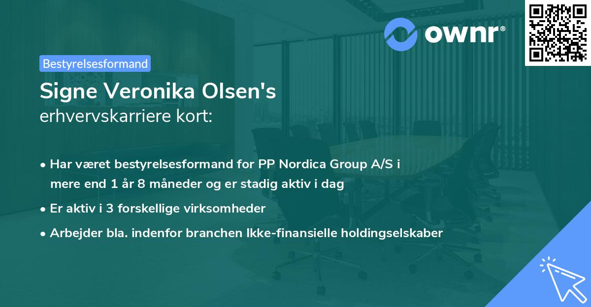 Signe Veronika Olsen's erhvervskarriere kort