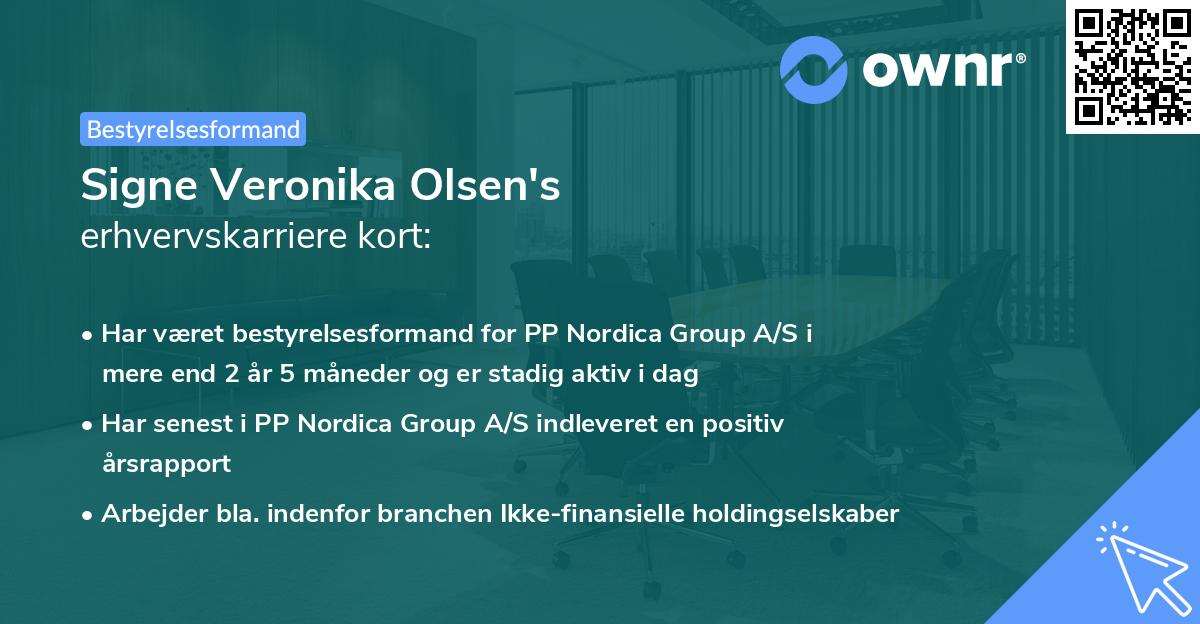 Signe Veronika Olsen's erhvervskarriere kort