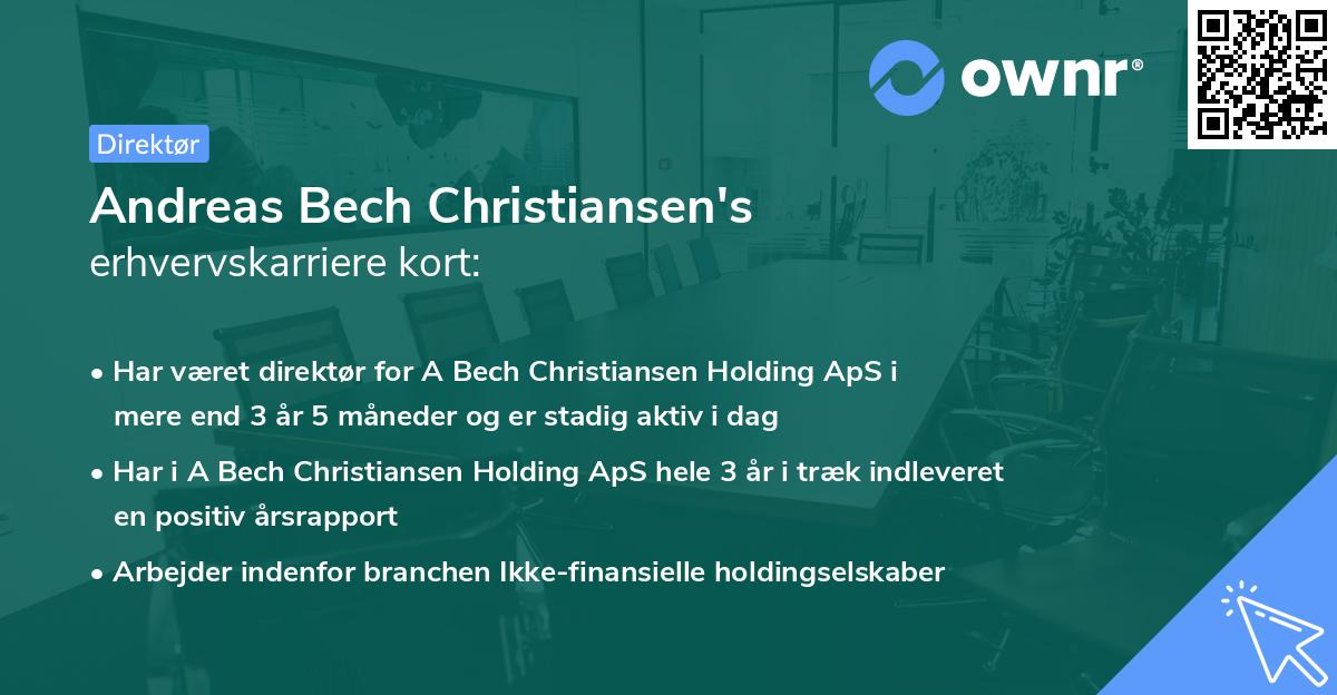 Andreas Bech Christiansen's erhvervskarriere kort
