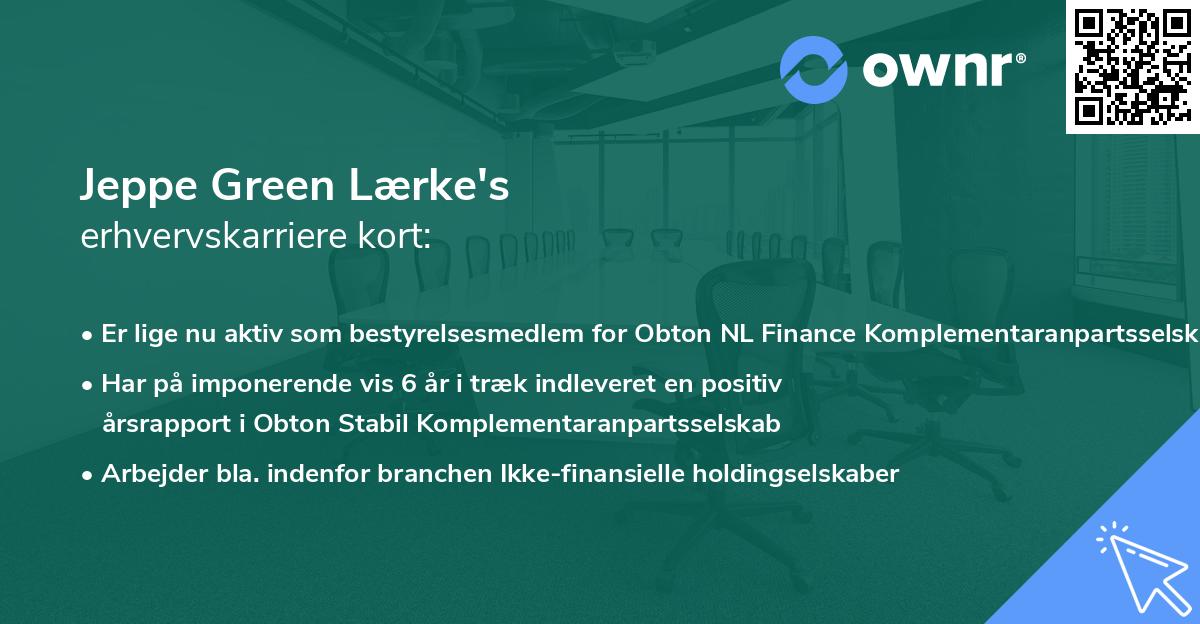 Jeppe Green Lærke's erhvervskarriere kort