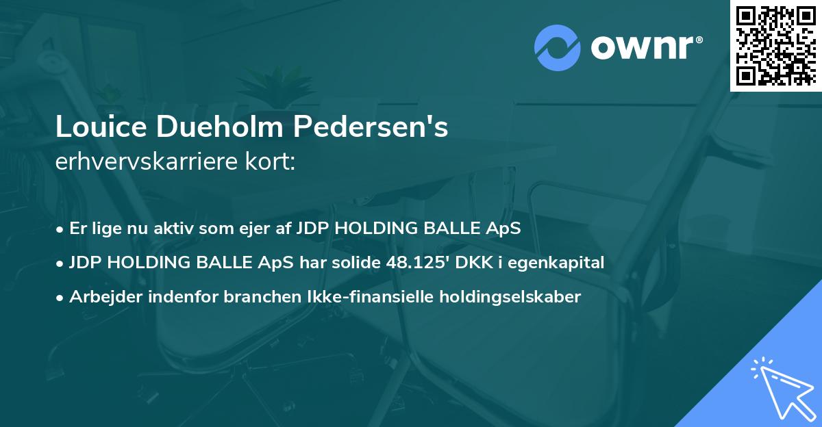 Louice Dueholm Pedersen's erhvervskarriere kort