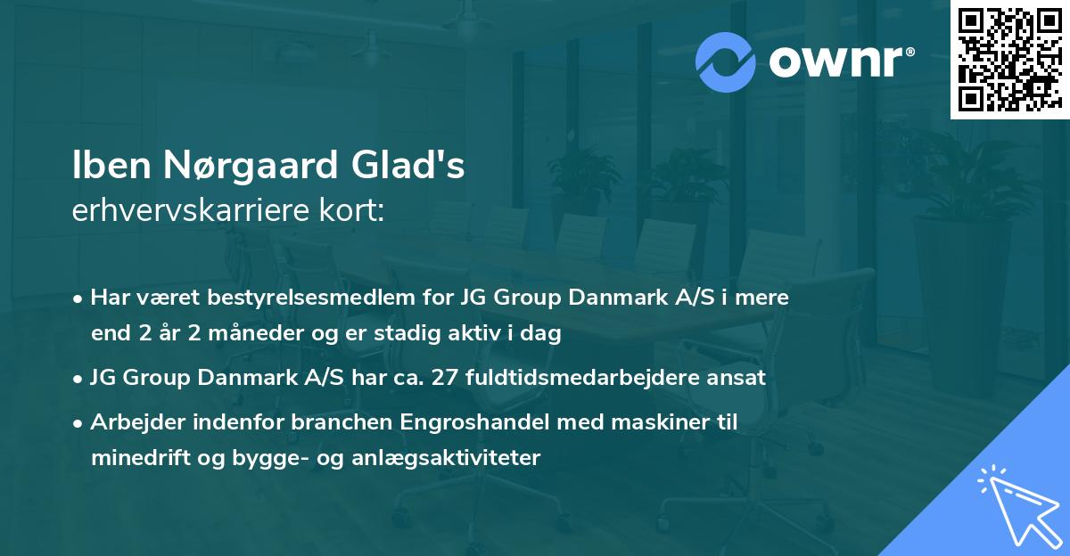 Iben Nørgaard Glad's erhvervskarriere kort