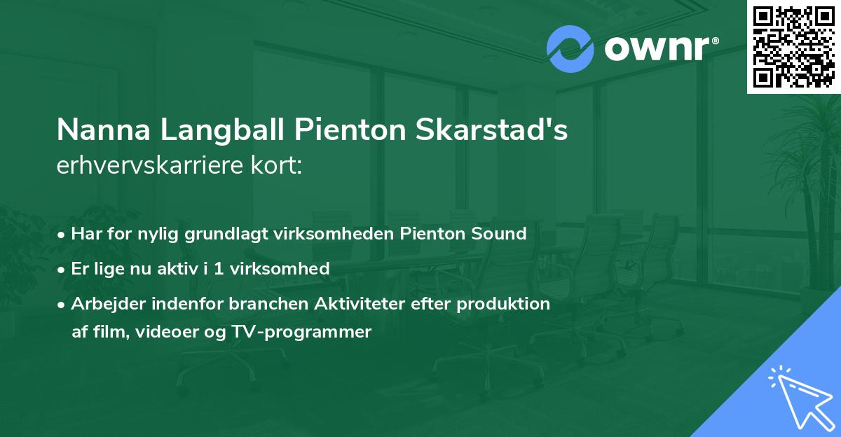 Nanna Langball Pienton Skarstad's erhvervskarriere kort