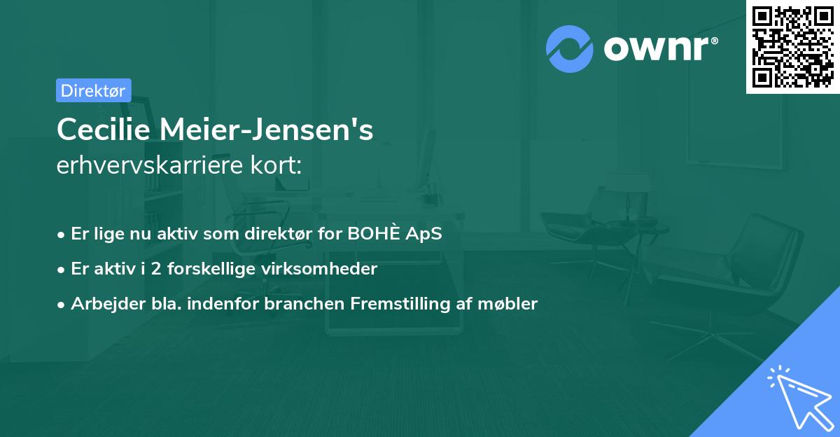 Cecilie Meier-Jensen's erhvervskarriere kort
