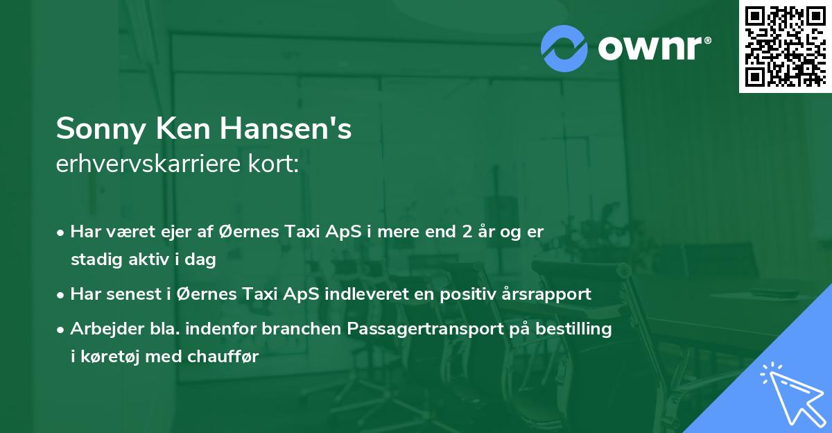 Sonny Ken Hansen's erhvervskarriere kort
