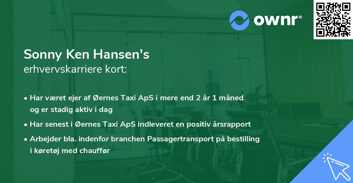Sonny Ken Hansen's erhvervskarriere kort