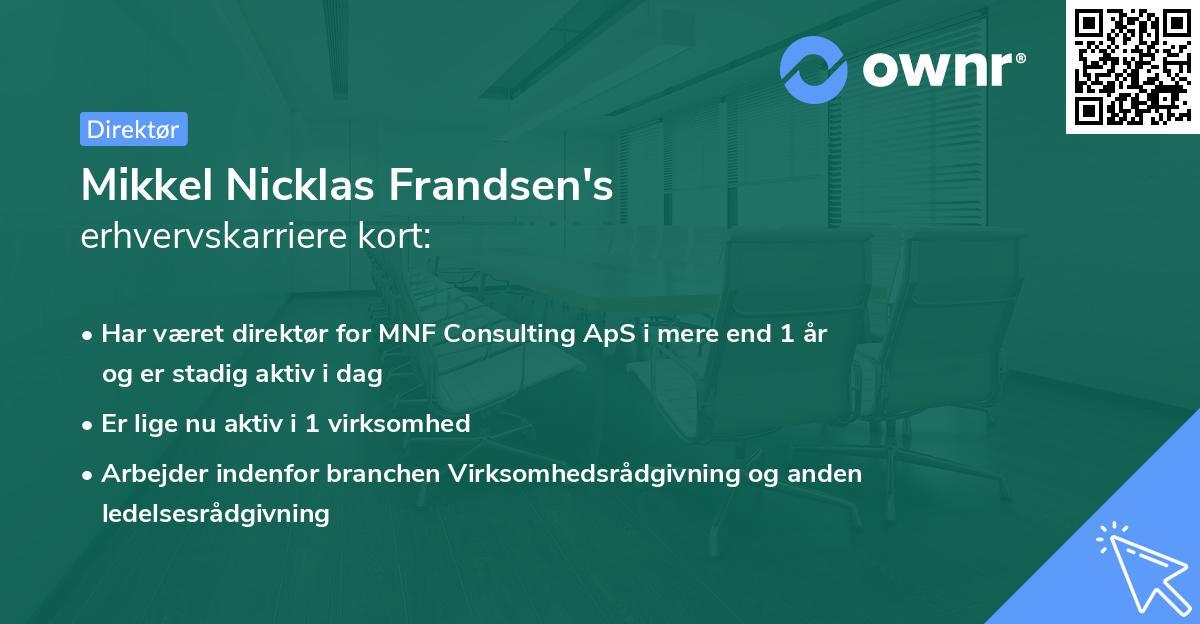 Mikkel Nicklas Frandsen's erhvervskarriere kort