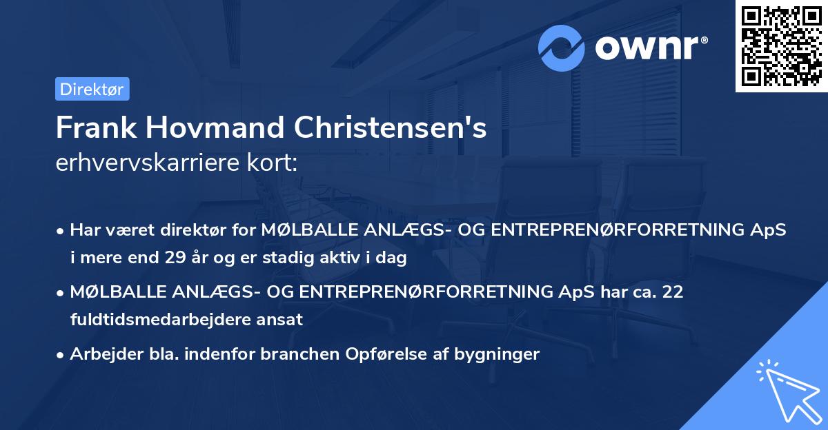 Frank Hovmand Christensen's erhvervskarriere kort