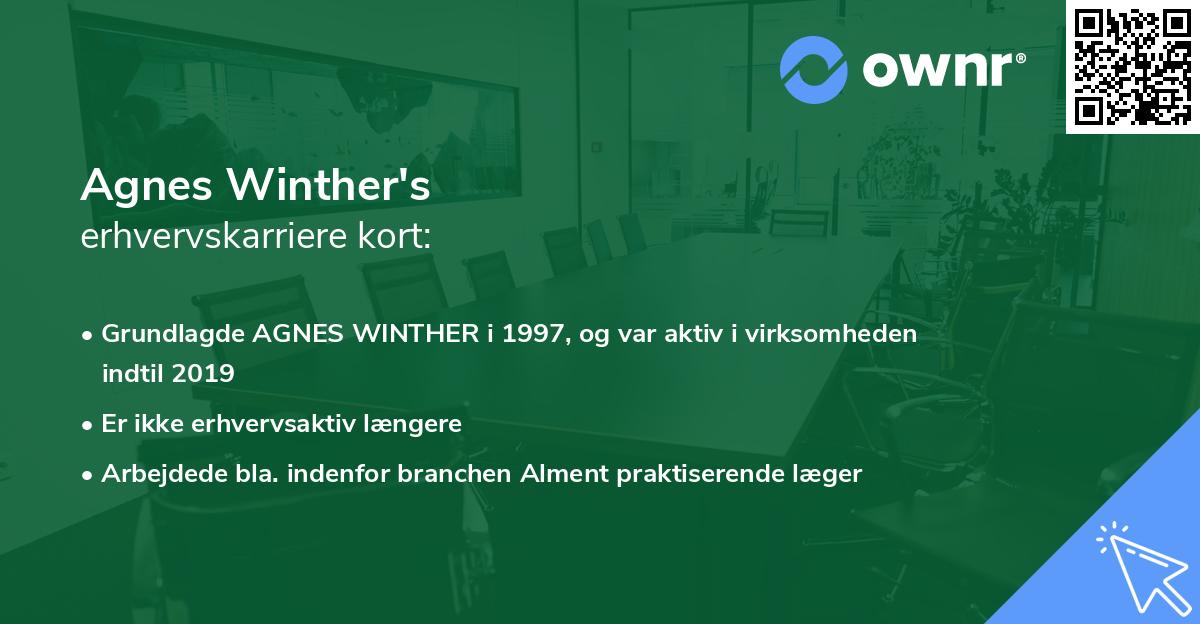 Agnes Winther's erhvervskarriere kort