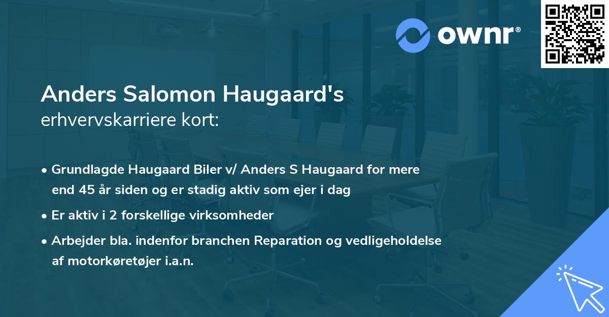Anders Salomon Haugaard's erhvervskarriere kort