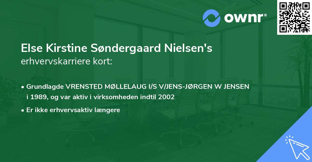 Else Kirstine Søndergaard Nielsen's erhvervskarriere kort