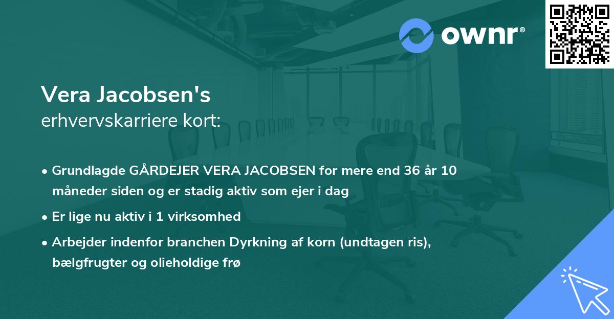 Vera Jacobsen's erhvervskarriere kort