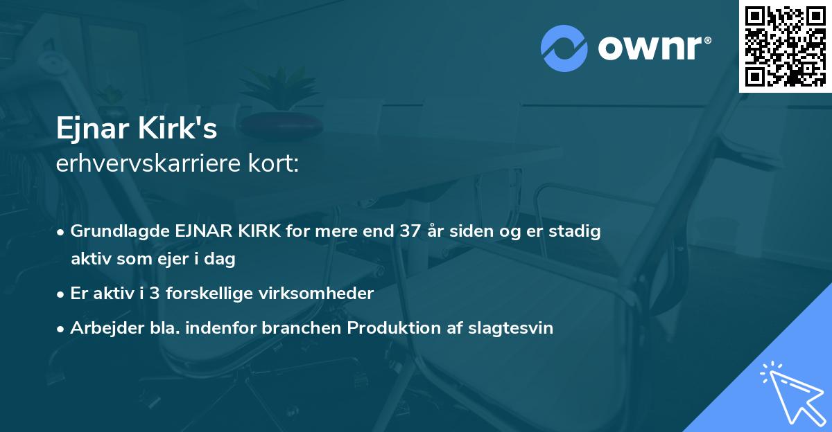 Ejnar Kirk's erhvervskarriere kort