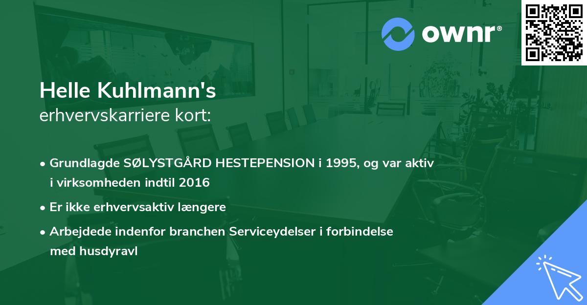 Helle Kuhlmann's erhvervskarriere kort