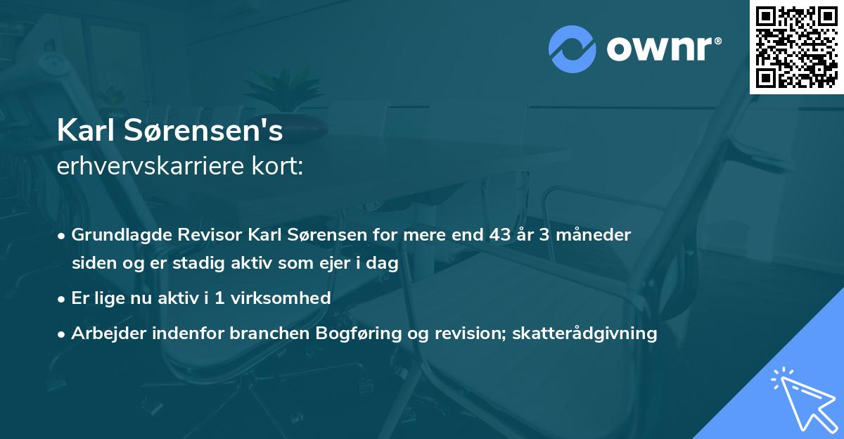 Karl Sørensen's erhvervskarriere kort