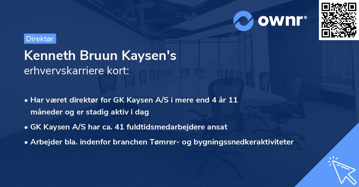 Kenneth Bruun Kaysen's erhvervskarriere kort