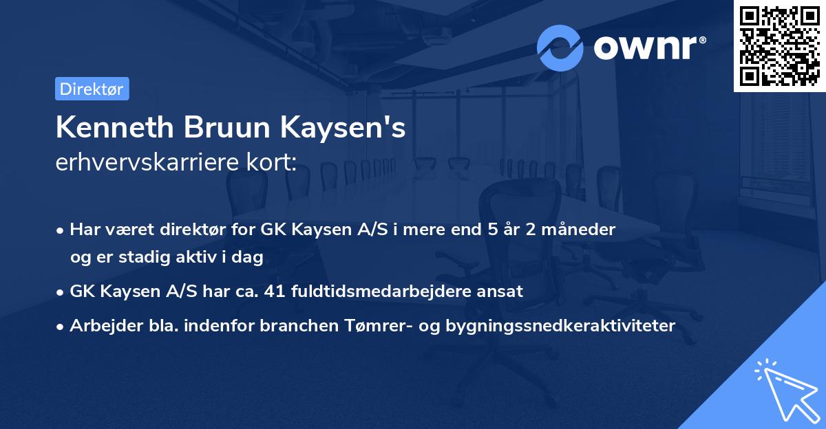 Kenneth Bruun Kaysen's erhvervskarriere kort
