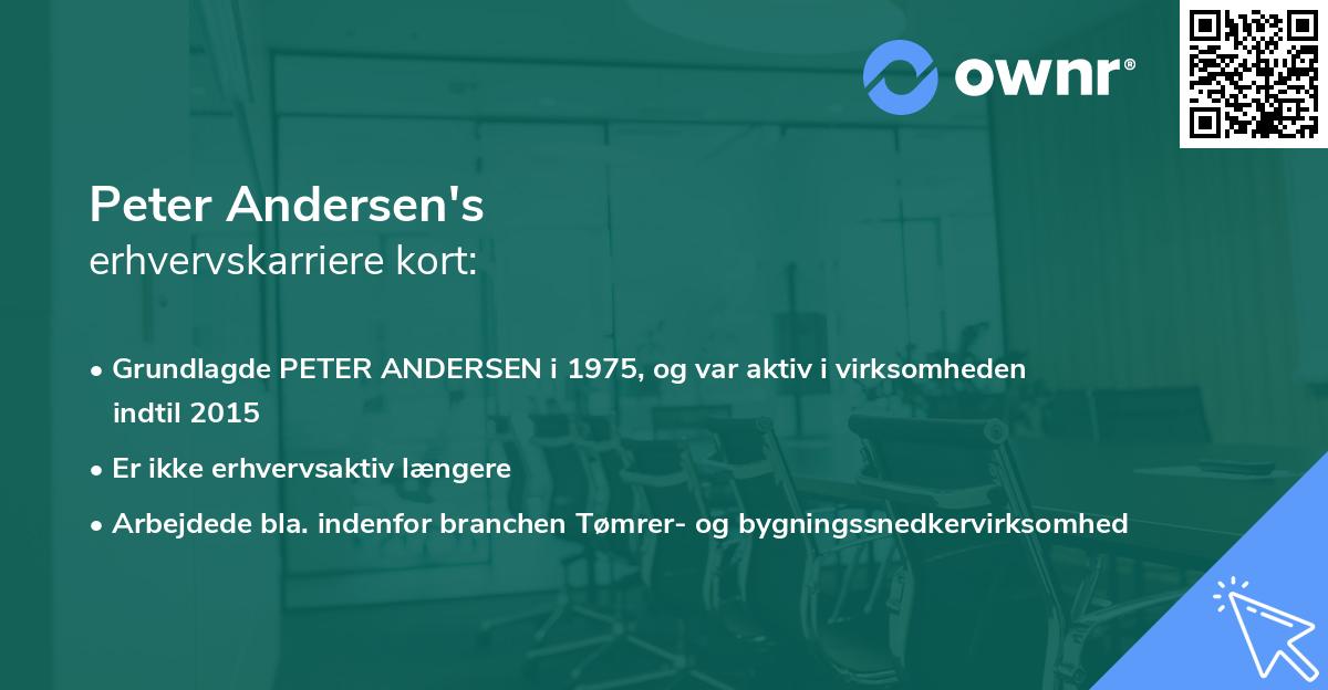 Peter Andersen's erhvervskarriere kort
