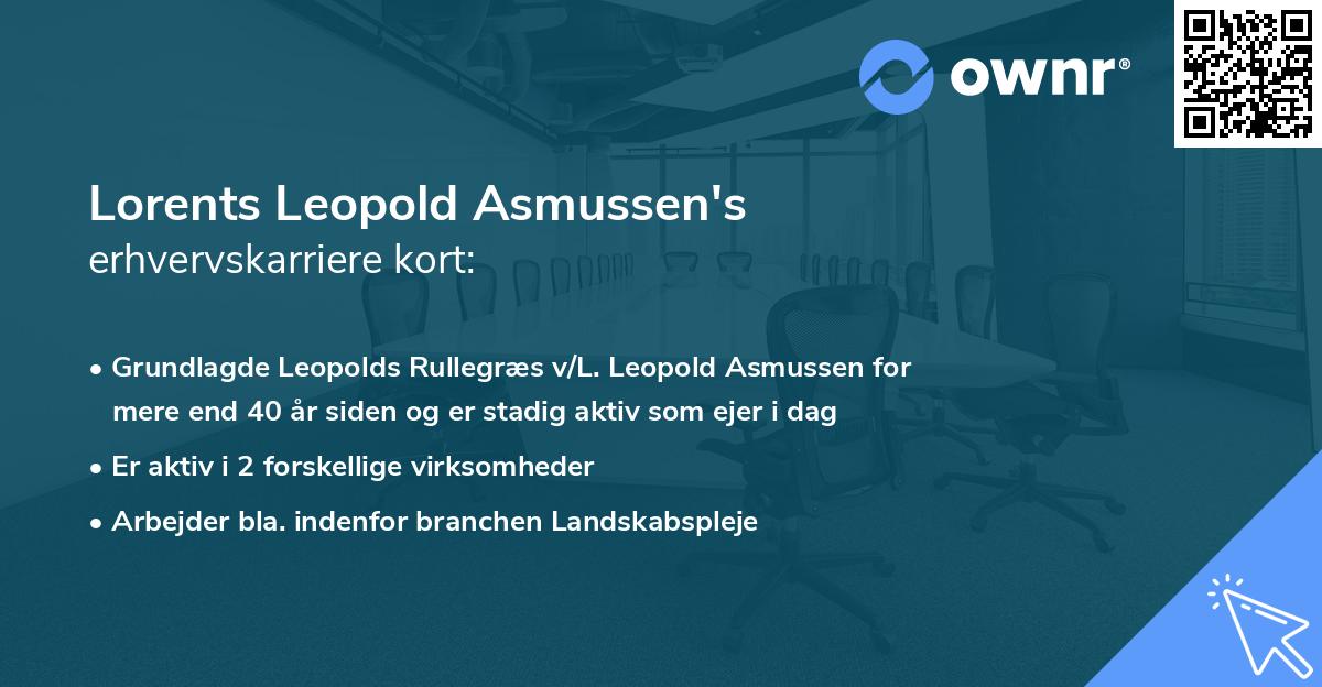 Lorents Leopold Asmussen's erhvervskarriere kort