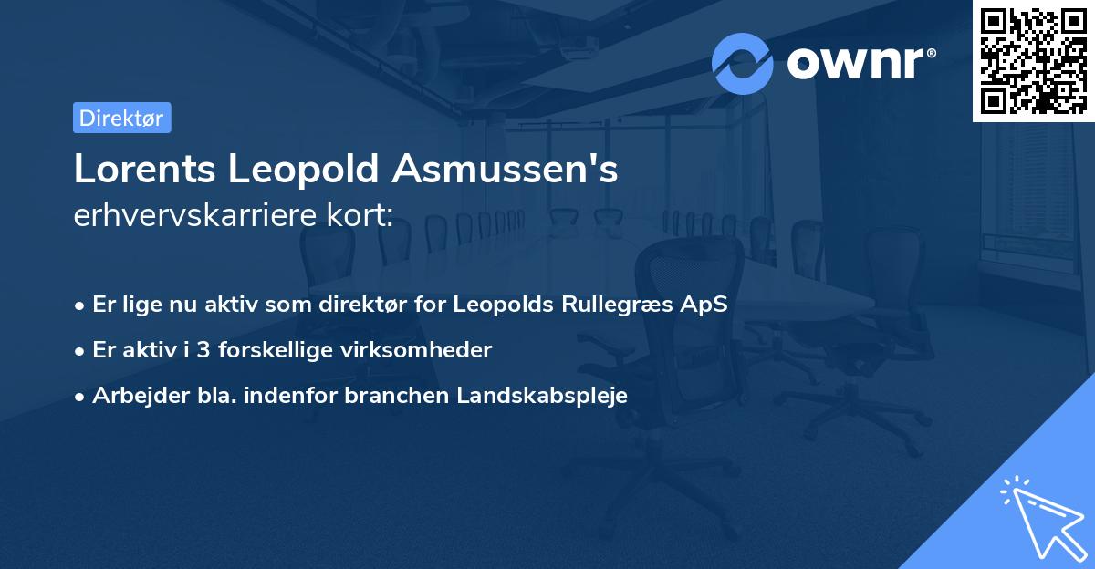 Lorents Leopold Asmussen's erhvervskarriere kort