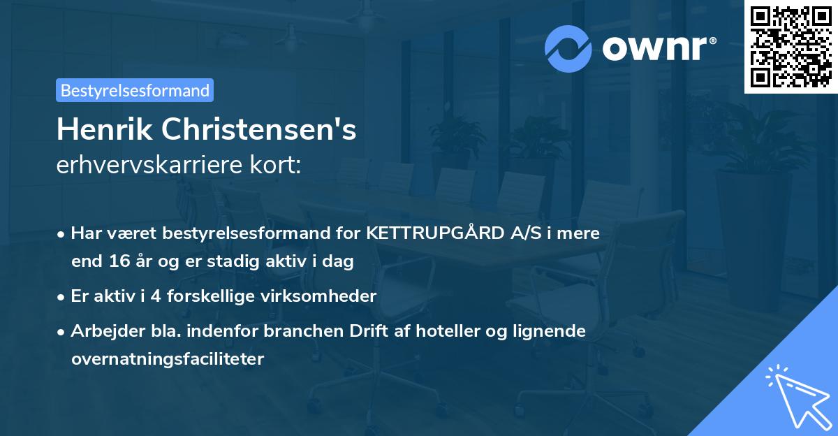 Henrik Christensen's erhvervskarriere kort