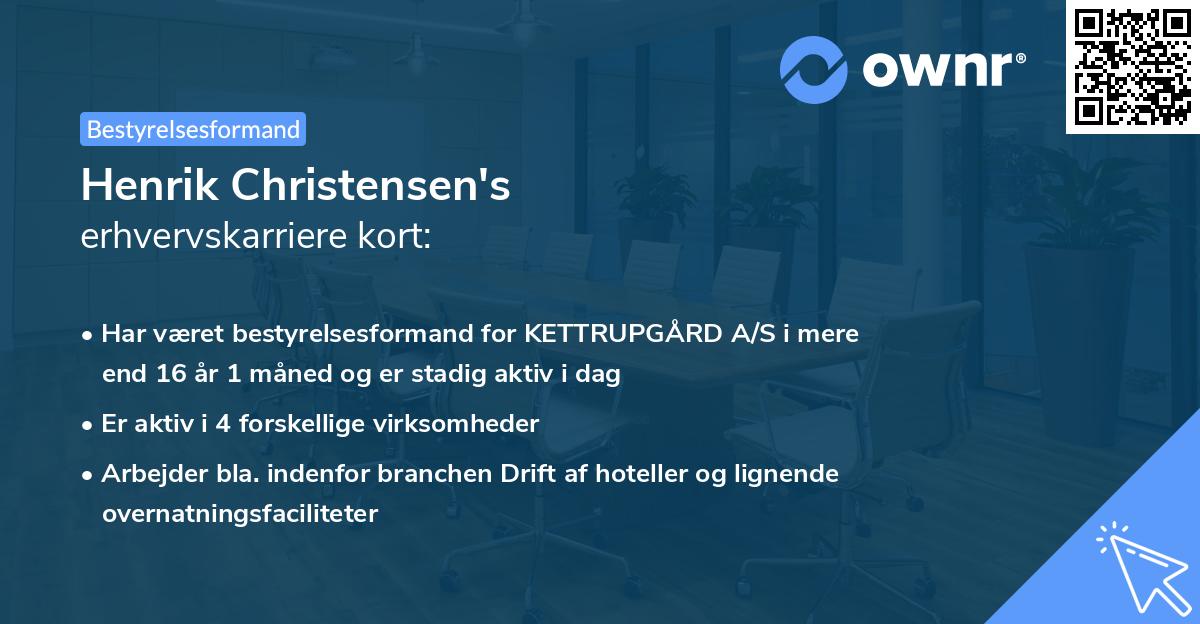 Henrik Christensen's erhvervskarriere kort