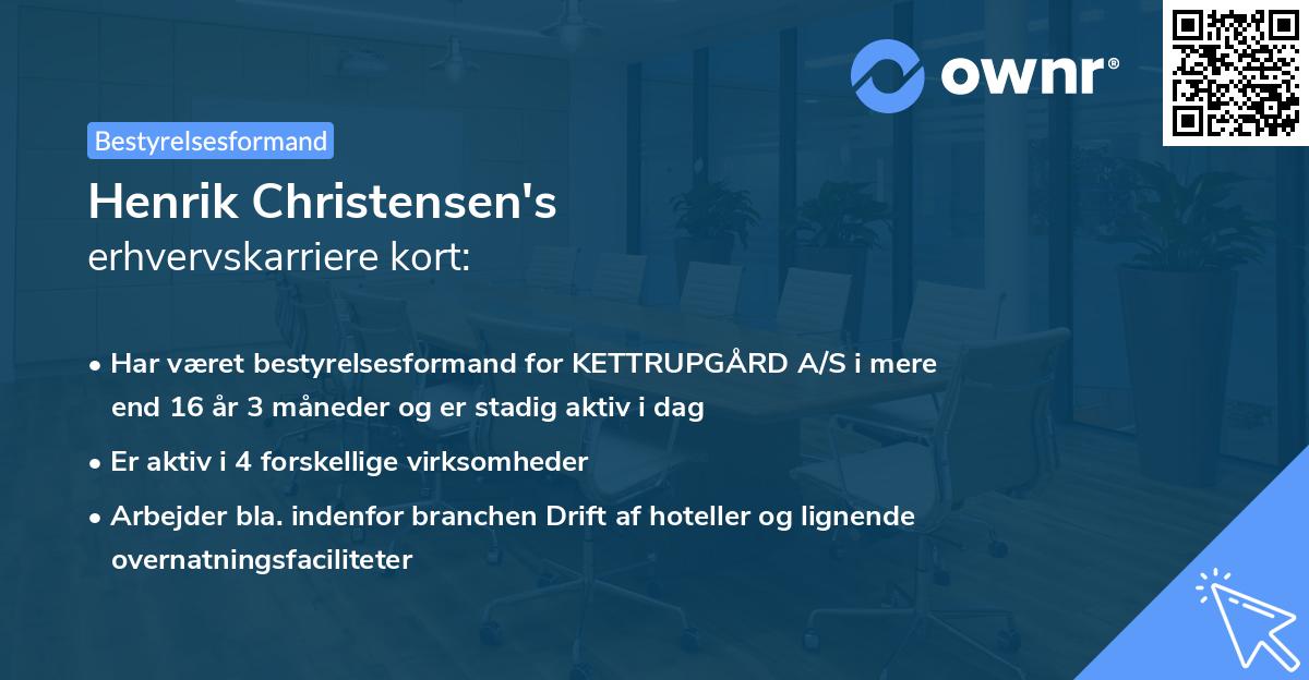Henrik Christensen's erhvervskarriere kort