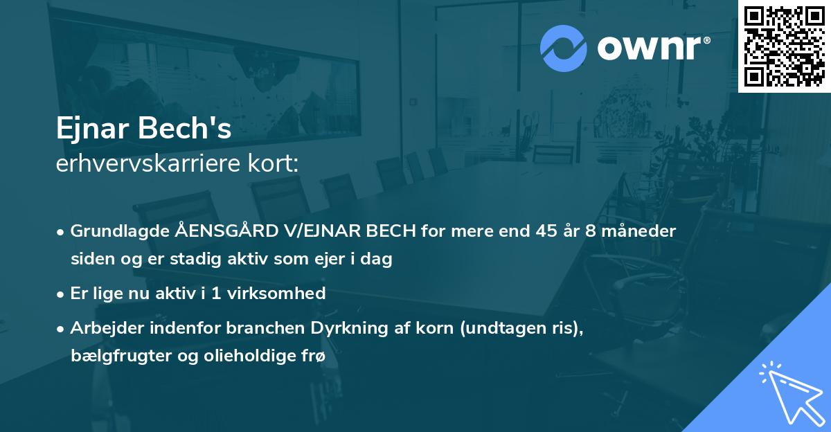 Ejnar Bech's erhvervskarriere kort