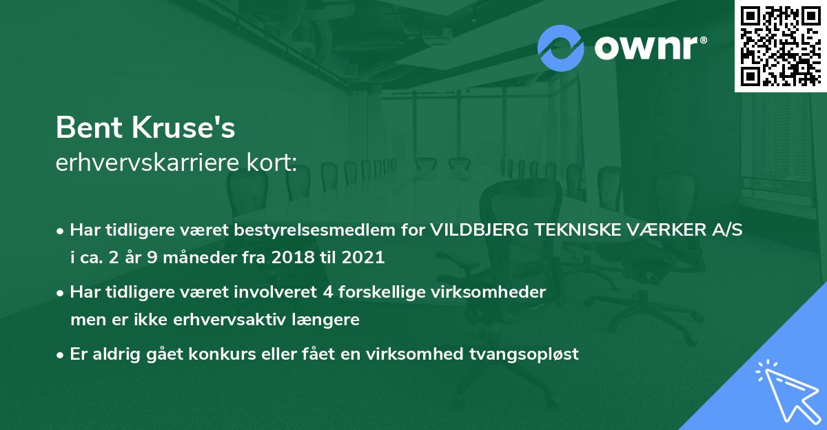 Bent Kruse's erhvervskarriere kort