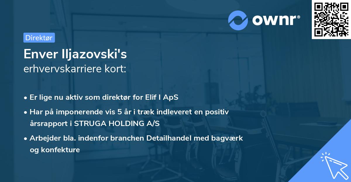 Enver Iljazovski's erhvervskarriere kort