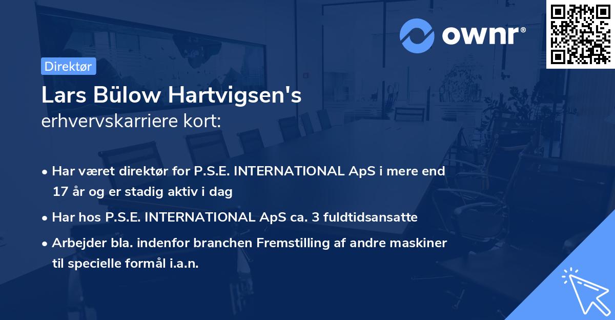 Lars Bülow Hartvigsen's erhvervskarriere kort
