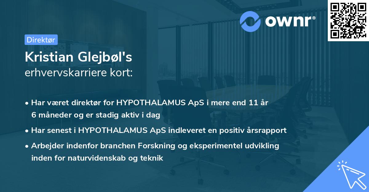 Kristian Glejbøl's erhvervskarriere kort