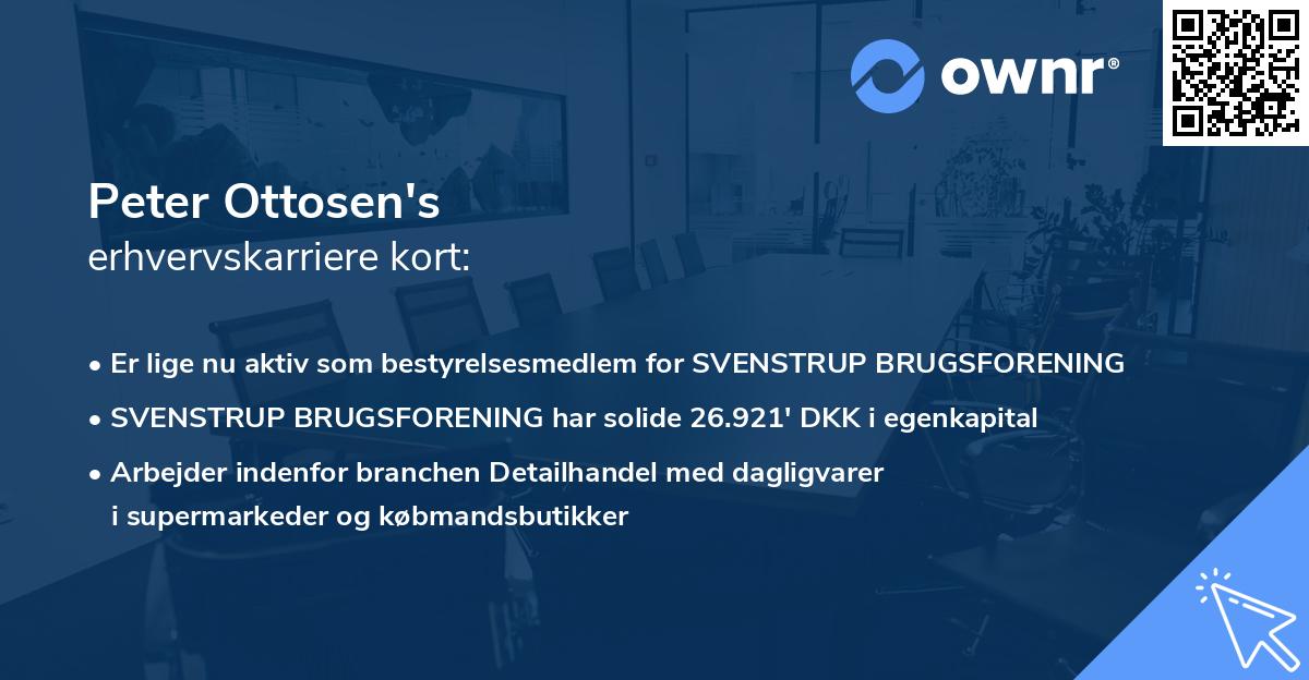Peter Ottosen's erhvervskarriere kort