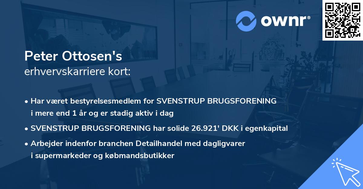 Peter Ottosen's erhvervskarriere kort