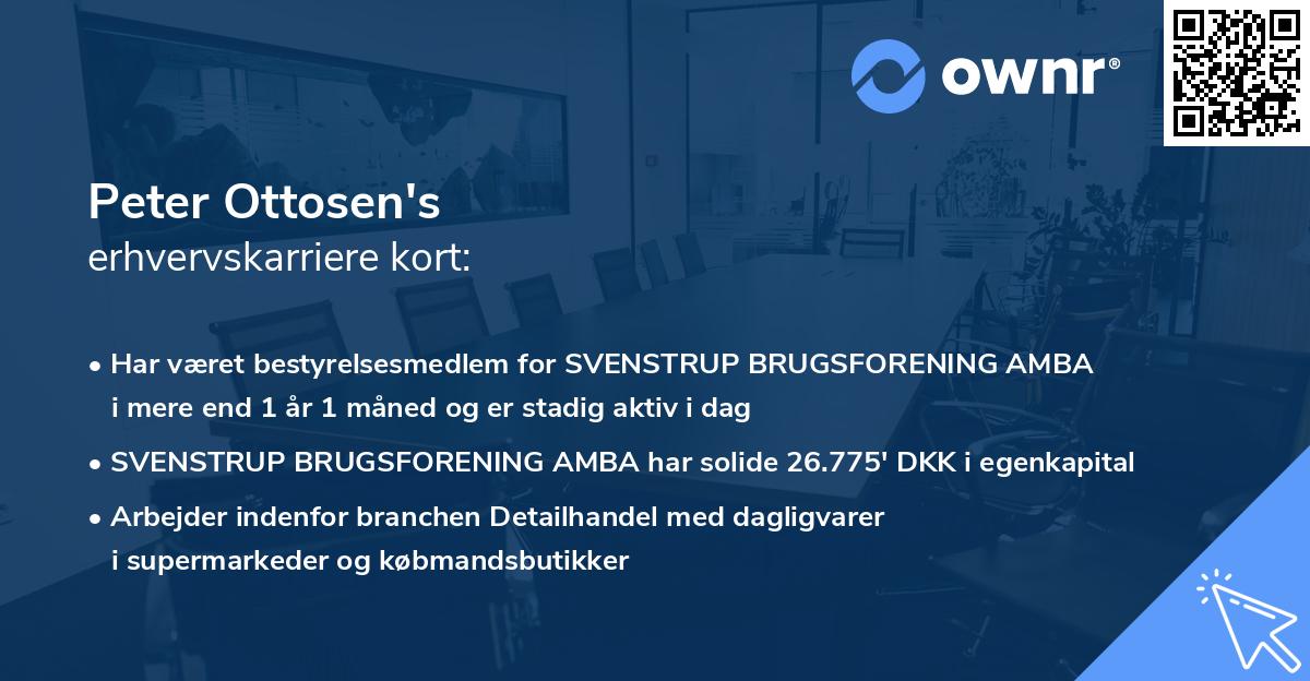 Peter Ottosen's erhvervskarriere kort