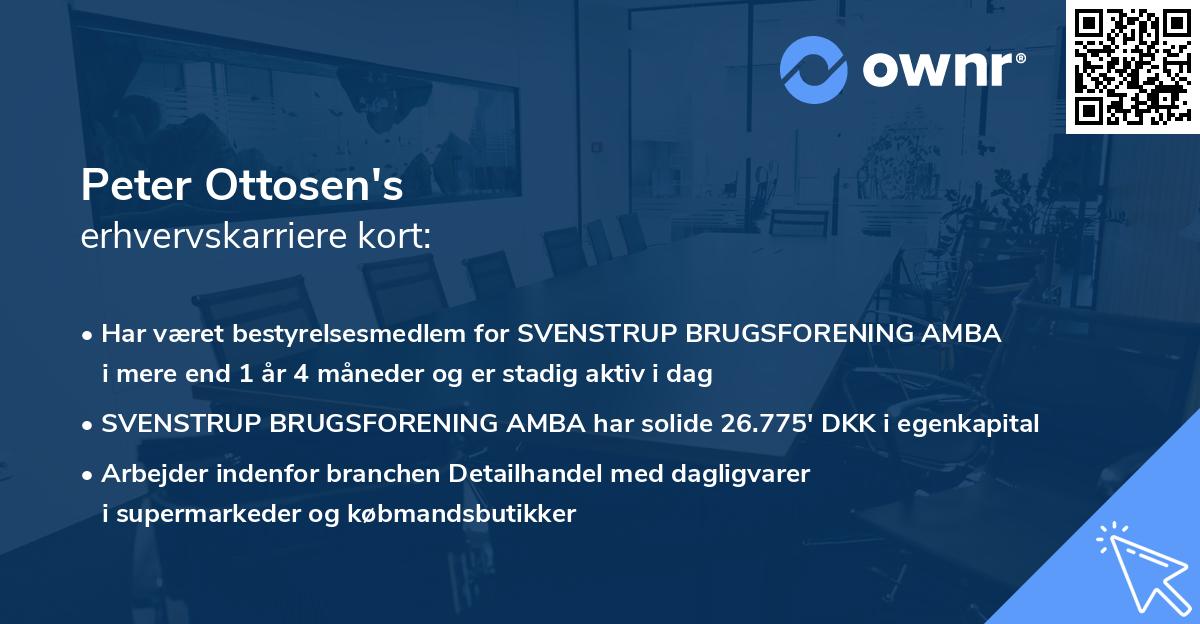 Peter Ottosen's erhvervskarriere kort