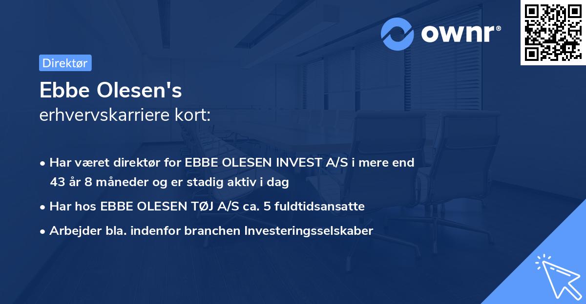 Ebbe Olesen's erhvervskarriere kort