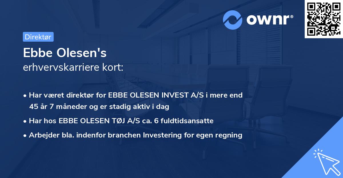 Ebbe Olesen's erhvervskarriere kort