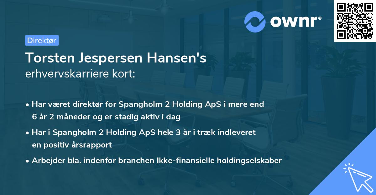 Torsten Jespersen Hansen's erhvervskarriere kort