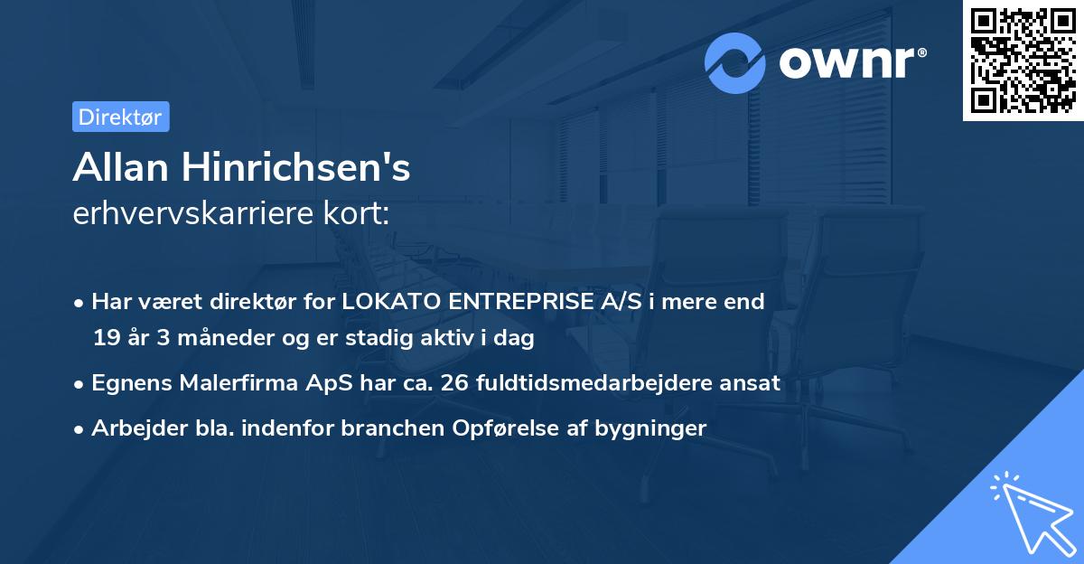 Allan Hinrichsen's erhvervskarriere kort