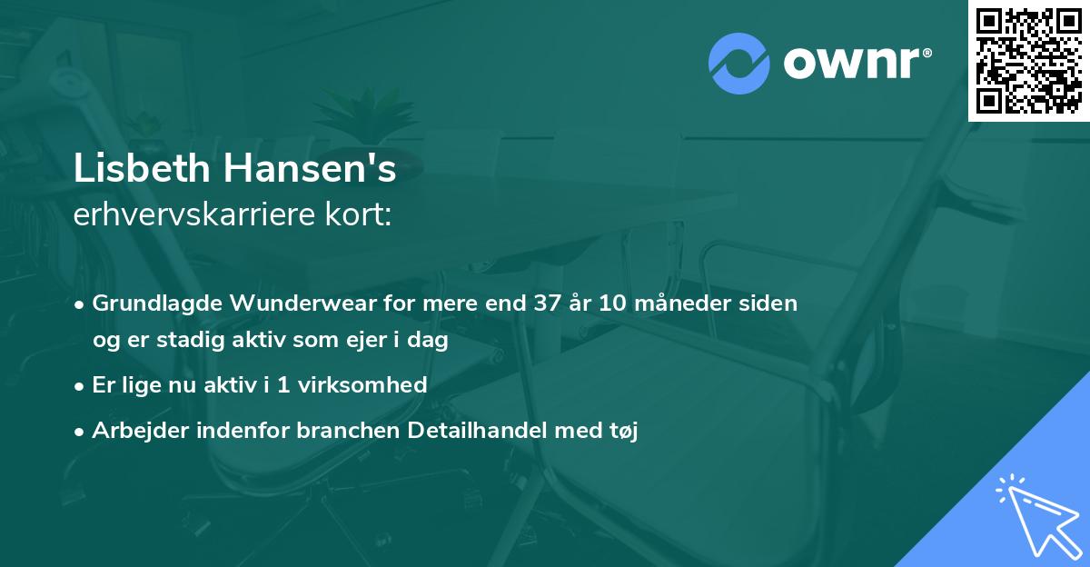Lisbeth Hansen's erhvervskarriere kort
