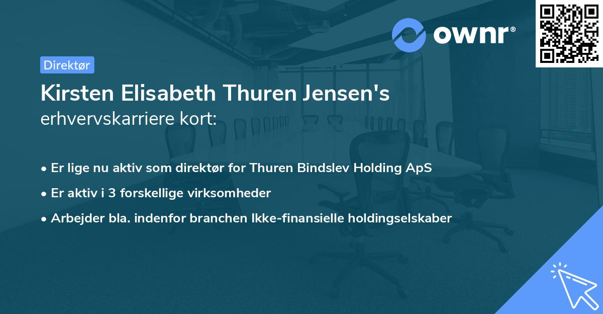 Kirsten Elisabeth Thuren Jensen's erhvervskarriere kort
