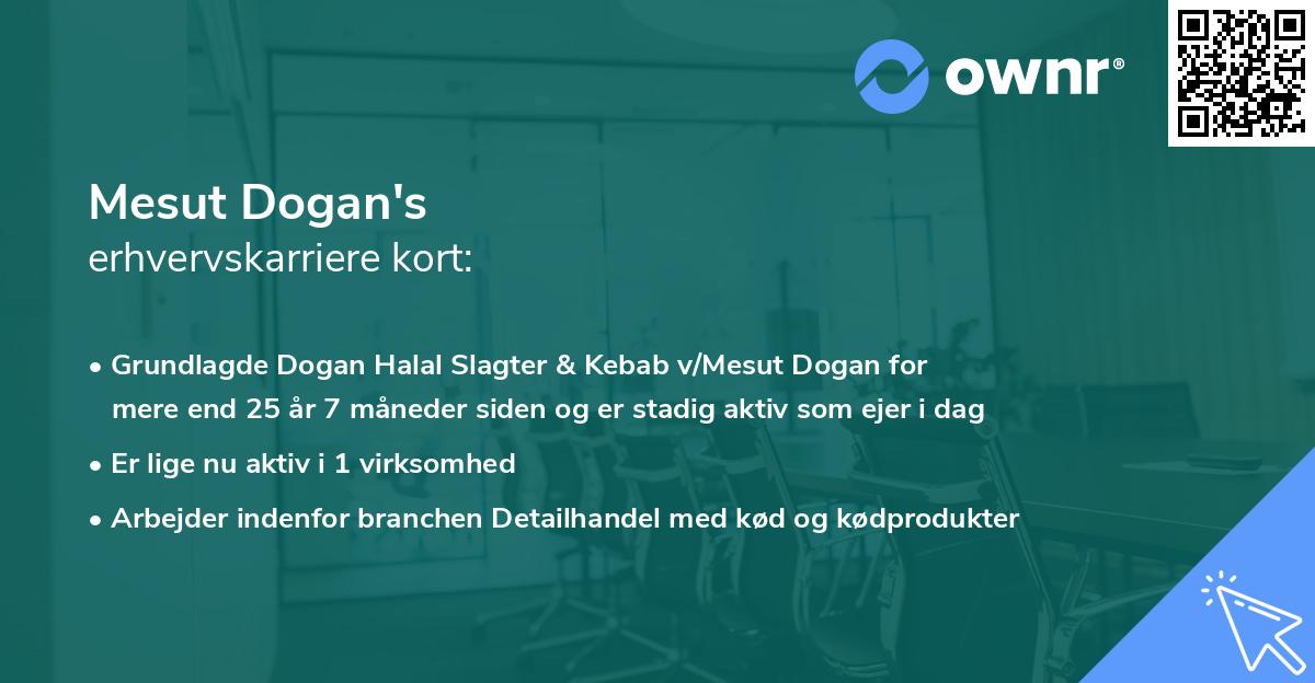 Mesut Dogan's erhvervskarriere kort