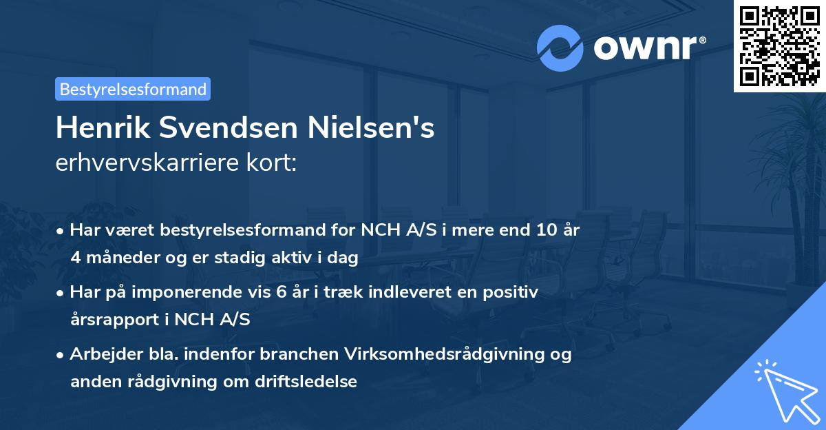 Henrik Svendsen Nielsen's erhvervskarriere kort