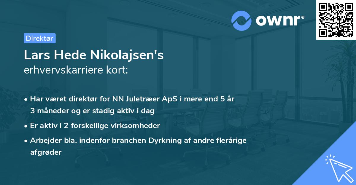 Lars Hede Nikolajsen's erhvervskarriere kort