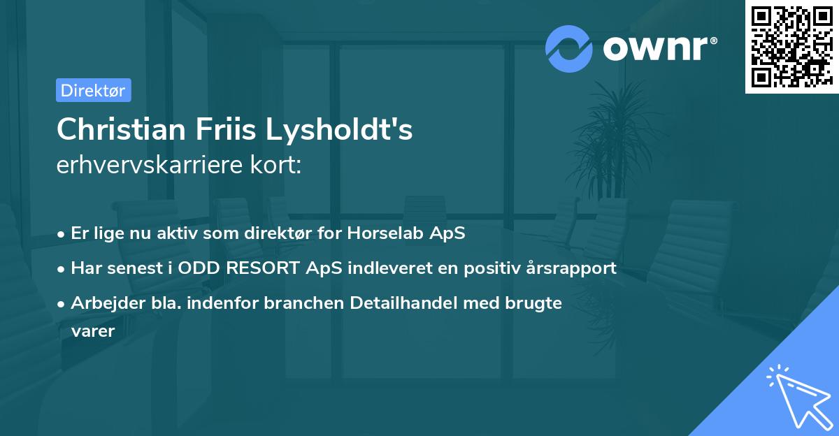 Christian Friis Lysholdt's erhvervskarriere kort