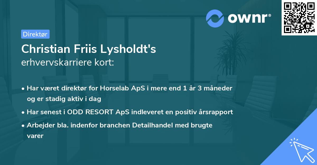 Christian Friis Lysholdt's erhvervskarriere kort