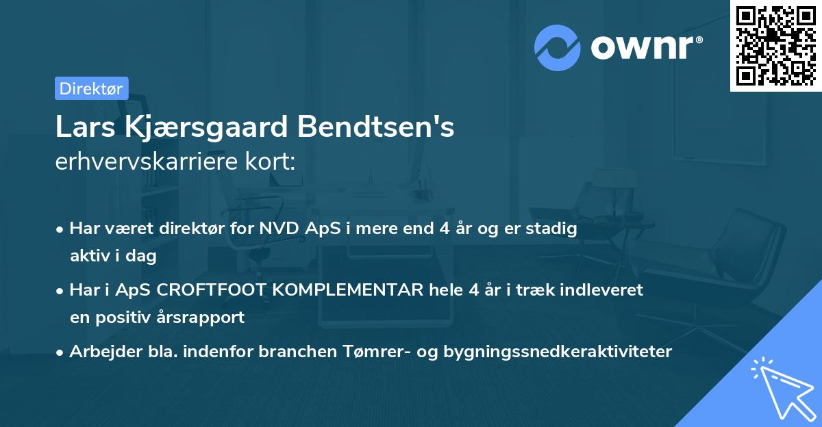 Lars Kjærsgaard Bendtsen's erhvervskarriere kort
