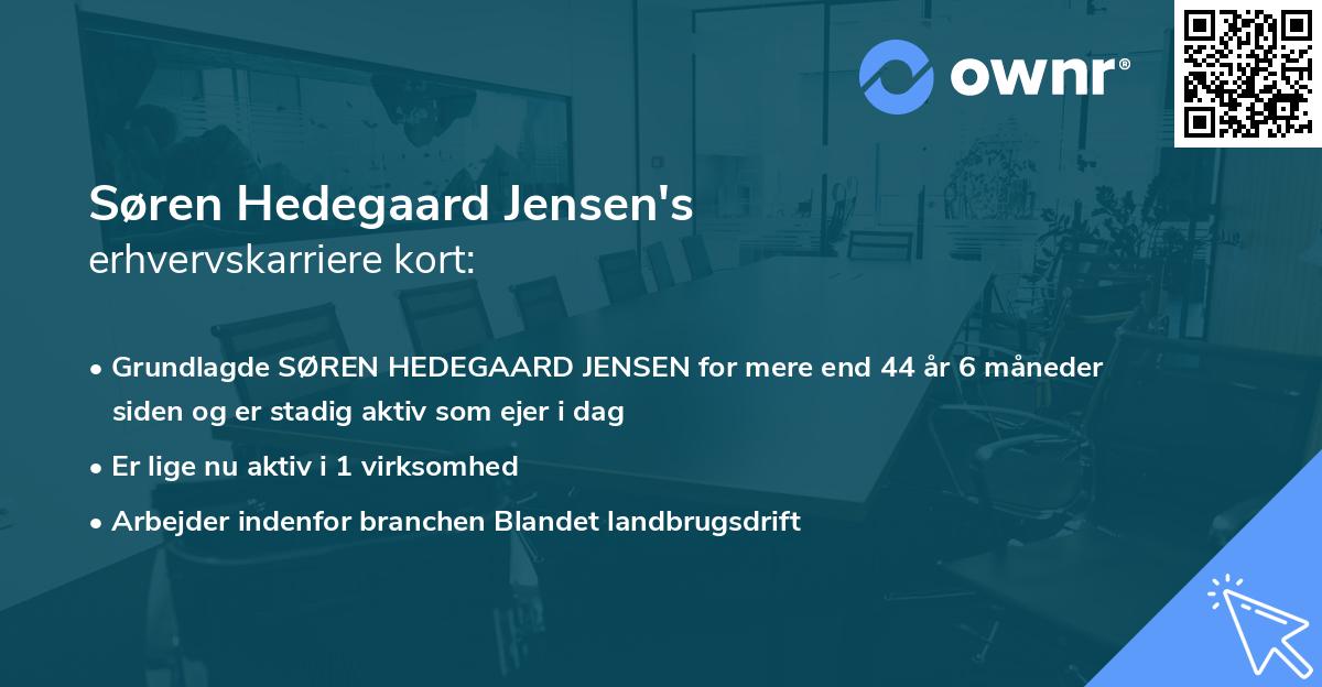 Søren Hedegaard Jensen's erhvervskarriere kort